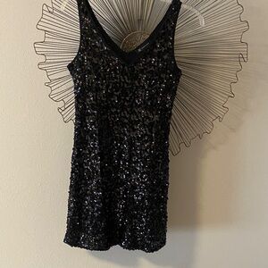 INC International Concepts Sequin Little Black Dress or Tunic Size M